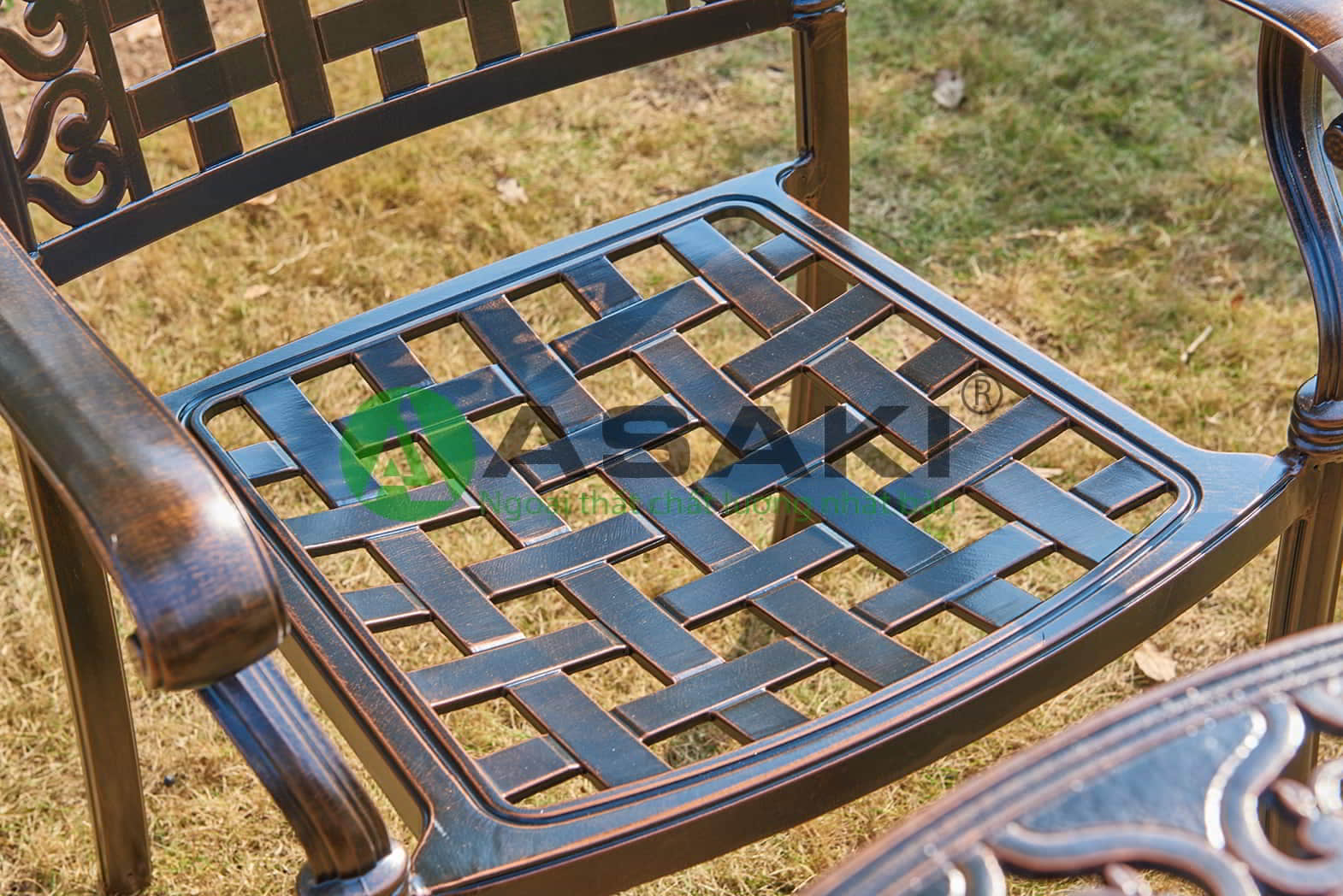 Bộ bàn ghế sân vườn hợp kim nhôm sang trọng ZXM039H0266 phần mặt ngồi