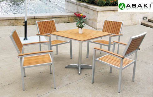 Mẫu bàn ghế gỗ nhựa ngoài trời có ưu điểm gì đặc biệt?