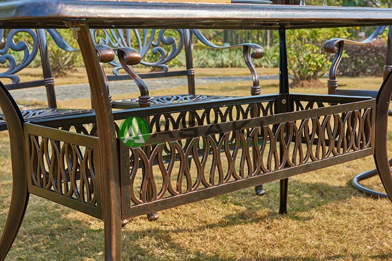 Bộ bàn ghế sân vườn hợp kim cao cấp ZXM150H026 thân bàn